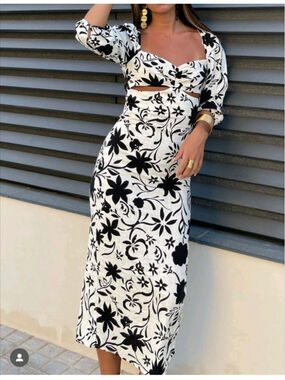 black and white maxi dress zara Best Midi Dresses From Zara 2022